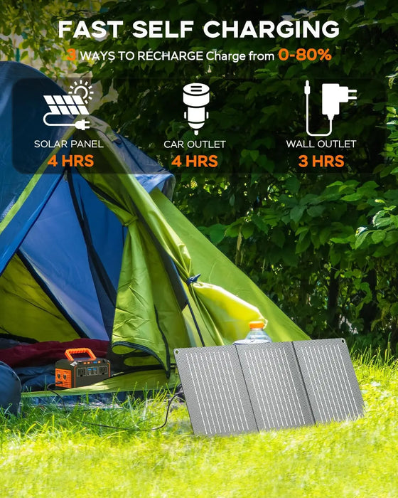Peak Solar Generator with 30W Panel, 111Wh Portable Power Station for Camping, Travel & Emergency