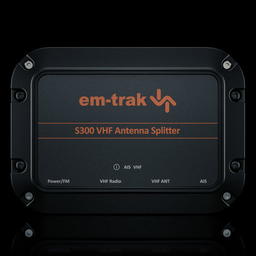 em-trak S300 VHF antenna splitter front view
