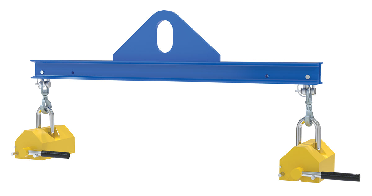 Vestil SBM-20-4-ML Steel Magnetic Spreader Beam 48 In Length 2,000 lb. Capacity Blue