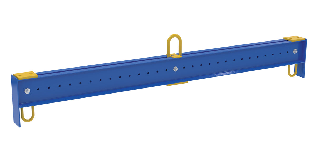 Vestil SBM-BFB-100-10 Steel Adjustable Spreader Beam 128-1/2 In Length 10,000 lb. Capacity Blue