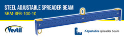 Vestil SBM-BFB-100-10 steel adjustable spreader beam feature overview 2