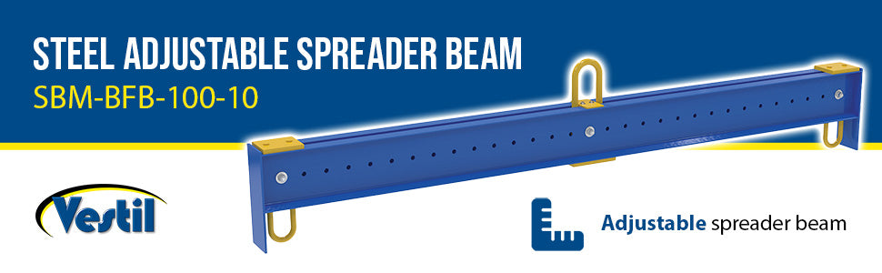 Vestil SBM-BFB-100-10 steel adjustable spreader beam feature overview 2