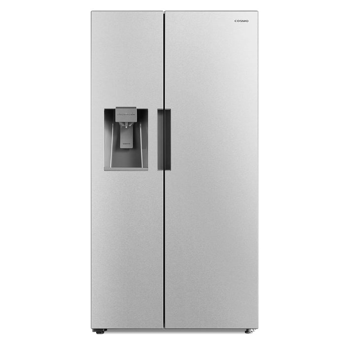Cosmo 36-Inch 26.3 Cu. Ft. Side-by-Side Refrigerator with Water and Ice Dispenser in Stainless Steel (COS-SBSR263RHSS) Cosmo