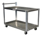 Vestil SCA2-2840 Aluminum Service Cart 2 Shelves 42-1/4 in. x 27-7/8 in. x 40-1/2 in. 660 lb. Capacity Silver