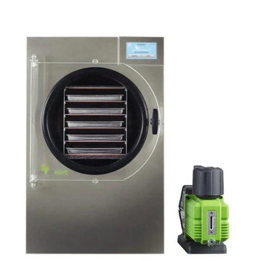 Green Vista Living Harvest Right Scientific Freeze Dryer + Premier Industrial Pump - Side View
