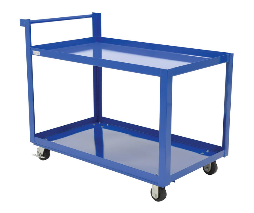 Vestil SCS2-2848 Steel Service Cart with 2 Shelves 50-1/4 in. x 27-7/8 in. x 40-1/2 in. 1,000 lb. Capacity Blue