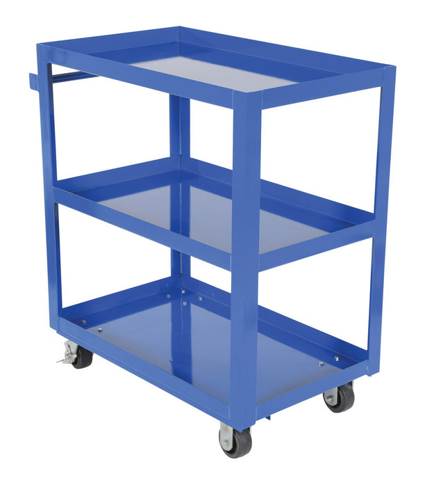 Vestil SCS3-2236 Steel Service Cart with 3 Shelves 38-1/4 in. x 21-7/8 in. x 41-3/4 in. 1,000 lb. Capacity Blue