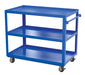 Vestil SCS3-2848 Steel Service Cart with 3 Shelves 50-1/4 in. x 27-7/8 in. x 41-3/4 in. 1,000 lb. Capacity Blue