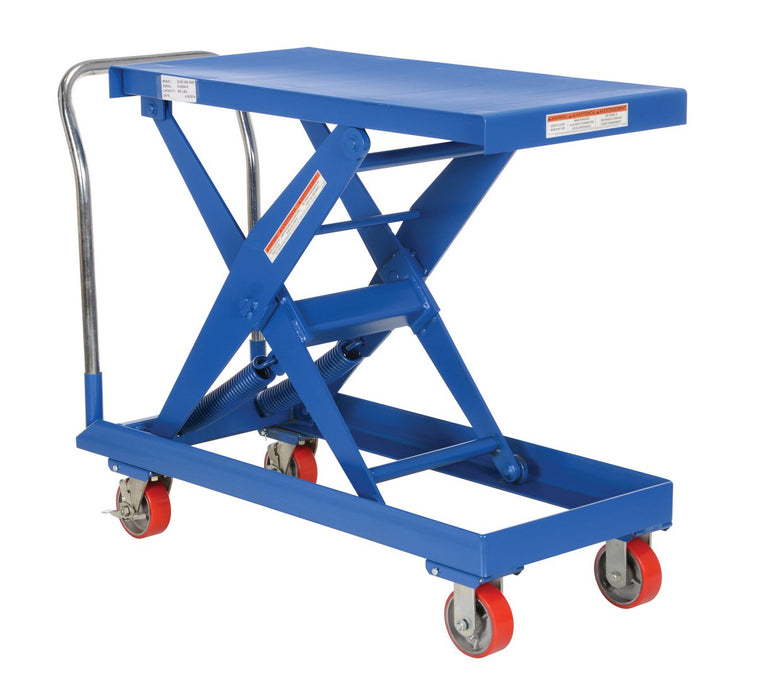 Vestil SCSC-500-2040 Steel Auto Hite Cart 49-1/8 in. x 20-3/8 in. x 37-11/16 in. 500 lb. Capacity Blue