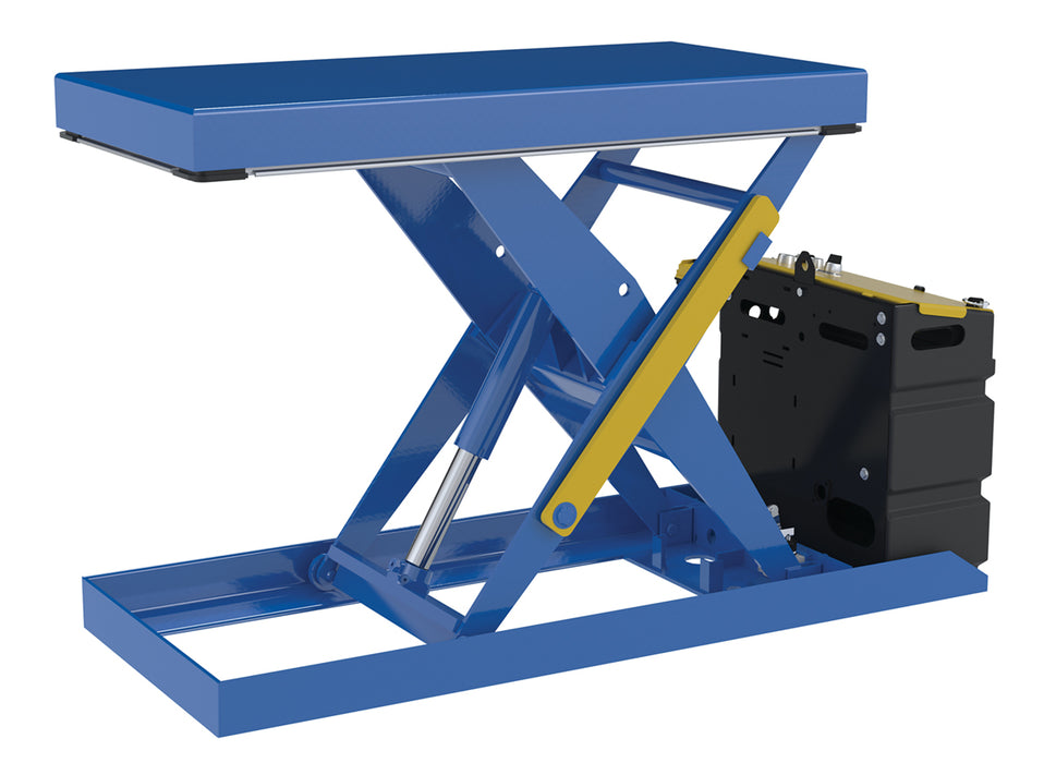 Vestil SCTAB-1000-2040-AC Steel Scissor Lift Table AC Power 51-9/16 in. x 20-1/2 in. x 32 in. 1,000 lb. Capacity Blue