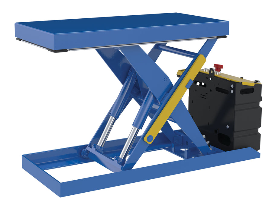 Vestil SCTAB-2000-2040-DC Steel Scissor Lift Table DC Power 51-9/16 in. x 20-1/2 in. x 32 in. 2,000 lb. Capacity Blue