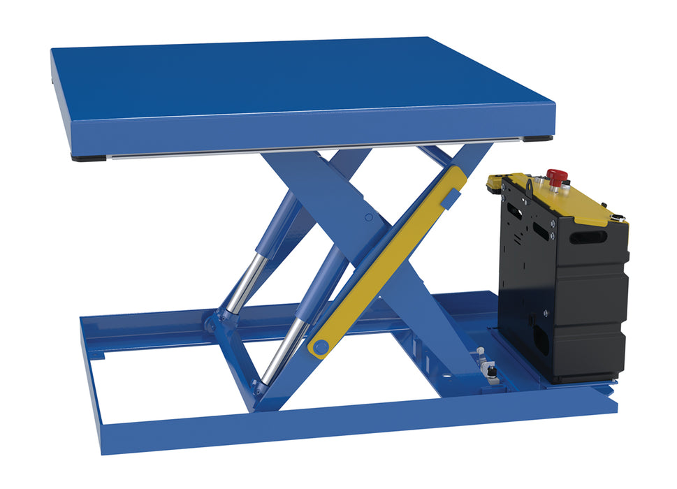 Vestil SCTAB-2000-4242-DC Steel Scissor Lift Table DC Power 55-7/16 in. x 42-3/8 in. x 32 in. 2,000 lb. Capacity Blue