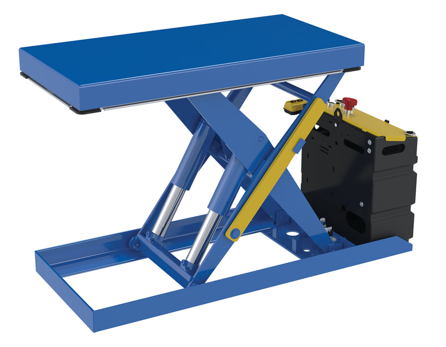 Vestil SCTAB-2500-2040-DC Steel Scissor Lift Table DC Power 51-9/16 in. x 20-1/2 in. x 32 in. 2,500 lb. Capacity Blue