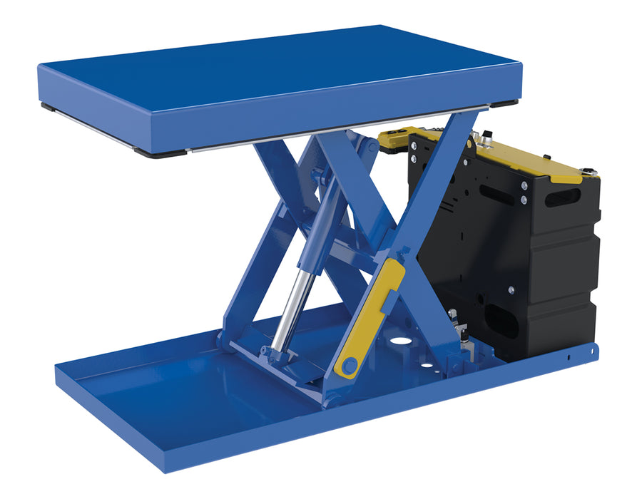 Vestil SCTAB-500-2033-AC Steel Scissor Lift Table AC Power 44-3/16 in. x 20-1/2 in. x 28 in. 500 lb. Capacity Blue