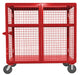 Vestil SCW-XM-3060-RD Welded Steel Expanded Metal Security Cart 30 in. x 60 in. 2,000 lb. Capacity Red
