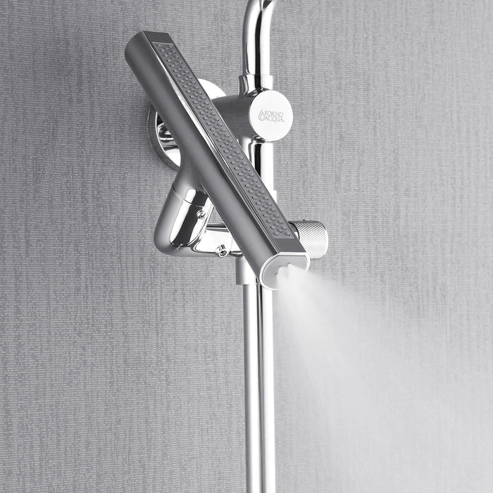 Forno Acqua Fall 9-Inch Overhead Rainfall Shower with 1.8 GPM Flow Rate, Handlheld, Body Jets in Polished Stainless Steel (SCW1CP-S8)