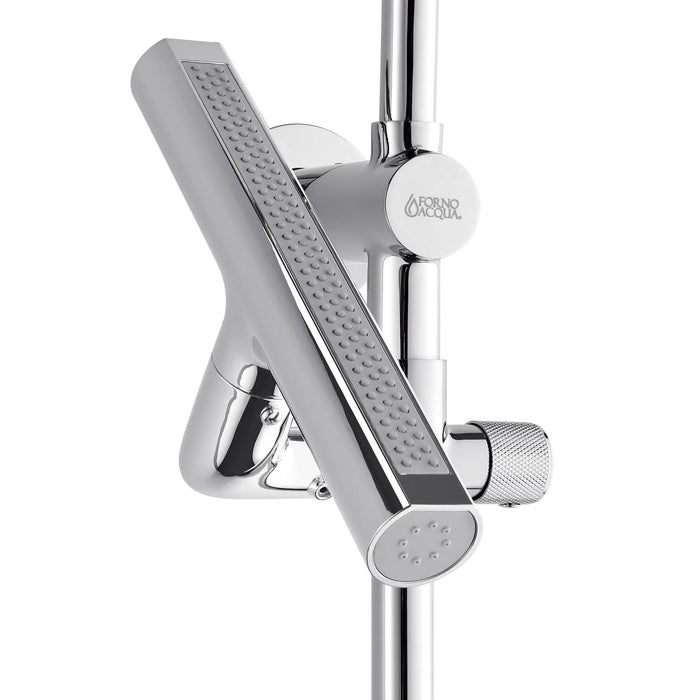 Forno Acqua Fall 9-Inch Overhead Rainfall Shower with 2.5 GPM Flow Rate, Handheld, Body Jets in Polished Stainless Steel (SCW1CP-S2)