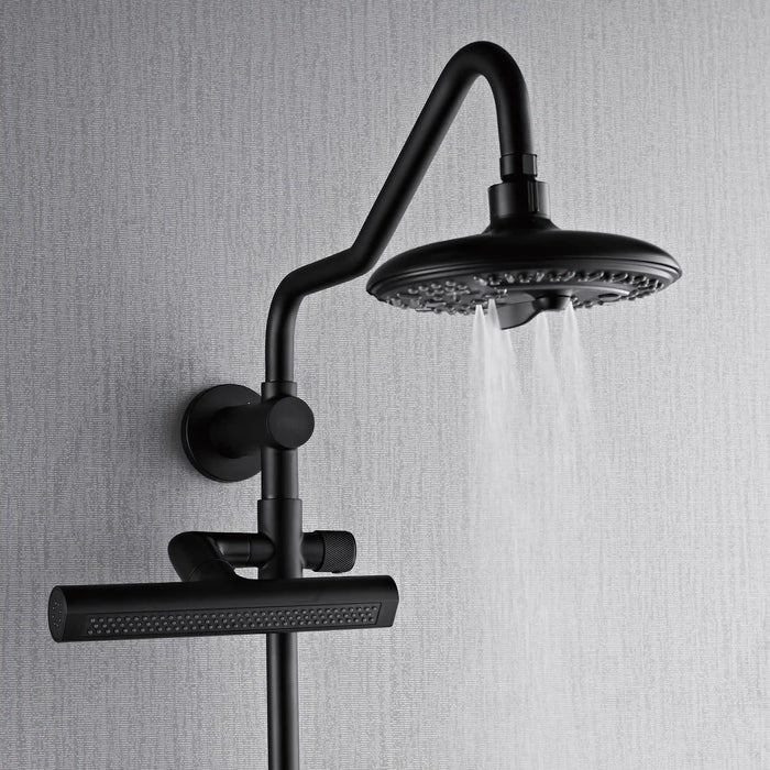 Forno Acqua Fall 8-Inch Overhead Rainfall Shower with 1.8 GPM Flow Rate, Handheld, 7 Way... Kitchen Appliance - Dimensions