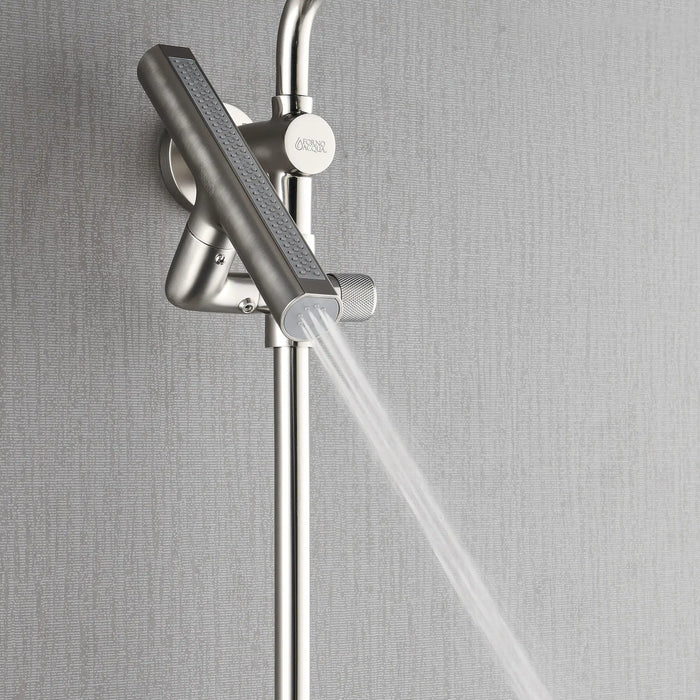 Forno Acqua Fall 8-Inch Overhead Rainfall Shower with 1.8 GPM Flow Rate, Handheld, 7 Way Diverter, Body Jets in Brushed Nickel (SCW2BN-C8)