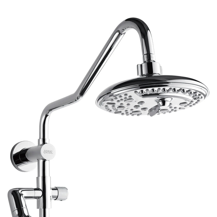 Forno Acqua Fall 8-Inch Overhead Rainfall Shower with 2.5 GPM Flow Rate, Handheld, 7 Way Diverter, Body Jets in Polished Stainless Steel (SCW2CP-C2)