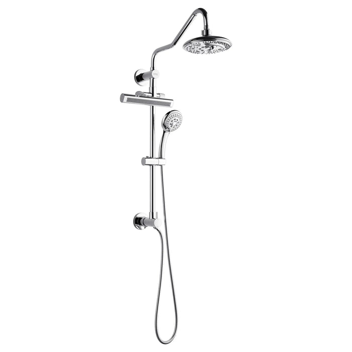 Forno Acqua Fall 8-Inch Overahead Rainfall Shower with 1.8 GPM Flow Rate, , 7 Way Diverter, Handheld Shower Head, Body Jets,  (SCW2CP-C8)