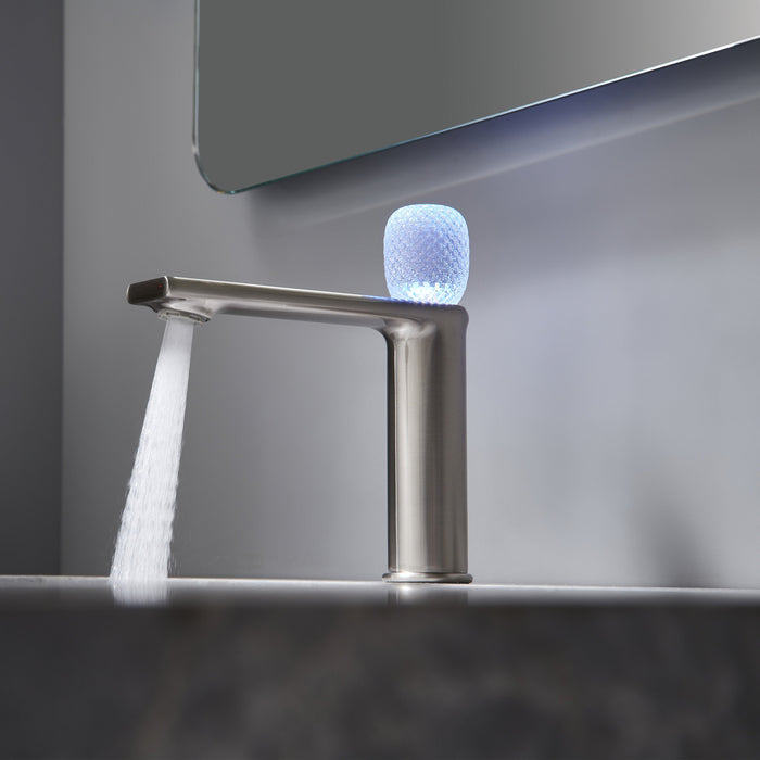 wonderland shower inc Lumina crystal Single Handle Single Hole Bathroom Sink Faucet with Pop up drain overflow