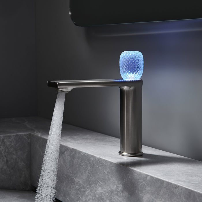 wonderland shower inc Lumina crystal Single Handle Single Hole Bathroom Sink Faucet with Pop up drain overflow - Close-Up