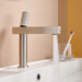 Brushed gold or Brushed Nickel or Matte Black Or Rose Gold single handle brass bathroom faucet with pop up drain - product label