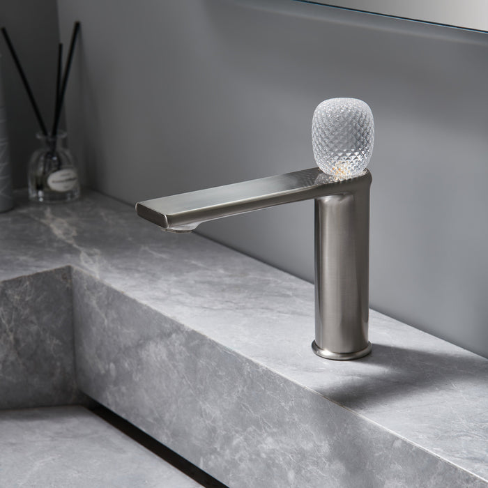 wonderland shower inc Lumina crystal Single Handle Single Hole Bathroom Sink Faucet with Pop up drain... - Lifestyle View