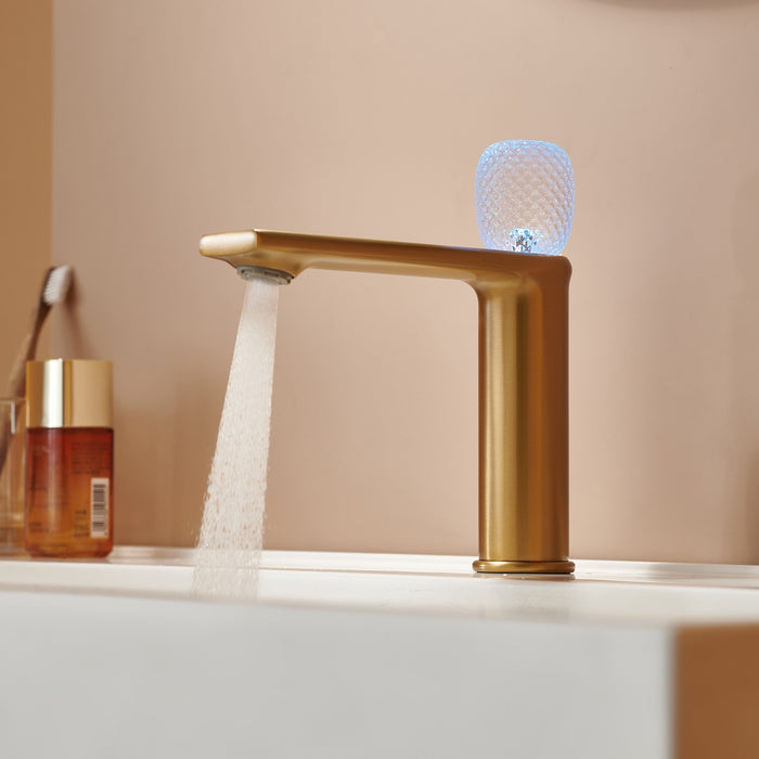 wonderland shower inc Lumina crystal Single Handle Single Hole Bathroom Sink Faucet with Pop up drain overflow - View 9