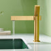 Brushed gold or Brushed Nickel or Matte Black Or Rose Gold single handle brass bathroom faucet with pop up drain - front view