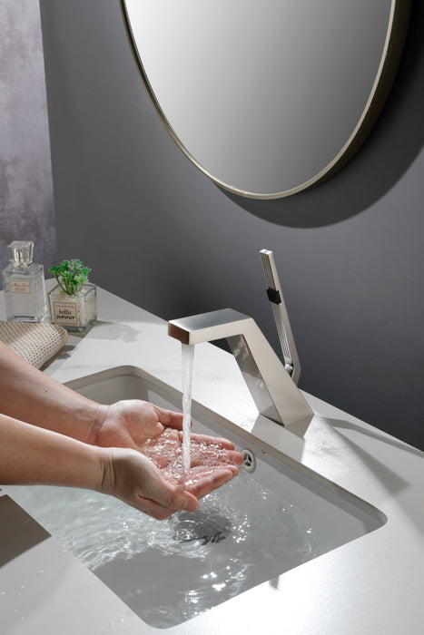 Brushed Gold or matte black or brushed nickel Bathroom Sink Faucet single handle with pop up overflow brass drain - view 17