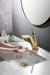 Brushed Gold or matte black or brushed nickel Bathroom Sink Faucet single handle with pop up overflow brass drain - back view