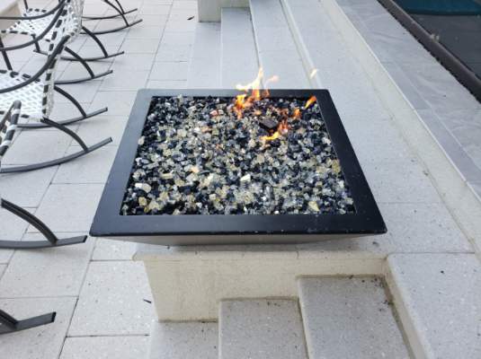 TessaRai 36" Square Fire Bowl Kit — Auto Ignition