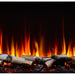 SimpliFire Triton with black glass embers and optional birch logs (50" shown)