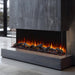 SimpliFire Triton three-sided bay installation in a living room (65" shown)