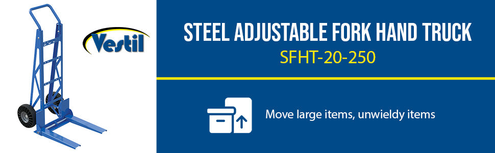 Vestil SFHT-20-250 steel adjustable fork hand truck feature overview 3