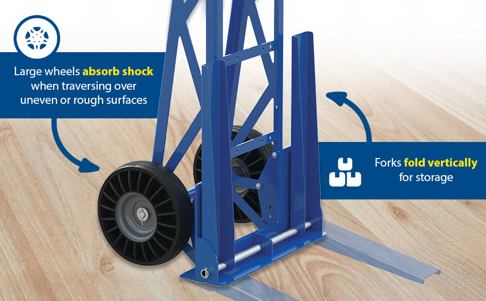Vestil SFHT-20-250 steel adjustable fork hand truck feature overview 2