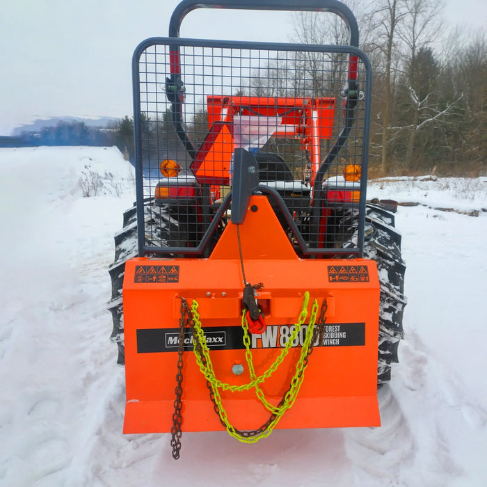 3-Point PTO Stump Grinder & Forestry Log Skidding Winch Combo, SG24 & FW8800