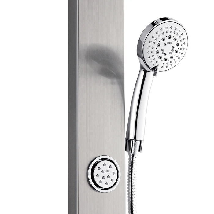 Forno Acqua Spa 9-Inch Overhead Rainfall Shower Panel with 2.5 GPM Flow Rate, Handheld, 6 Way Diverter, Body Jets in Stainless Steel (SL31BC-2)