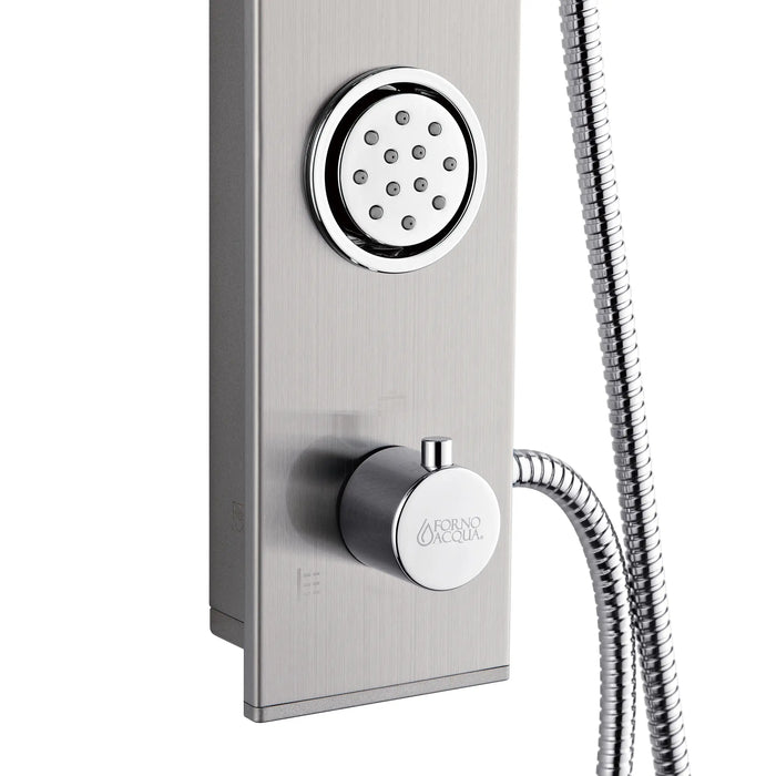 Forno Acqua Spa 9-inch Overhead Rainfall Shower Panel with 1.8 GPM Flow Rate, Handheld, Body Jets in Stainless Steel (SL31BC-8)