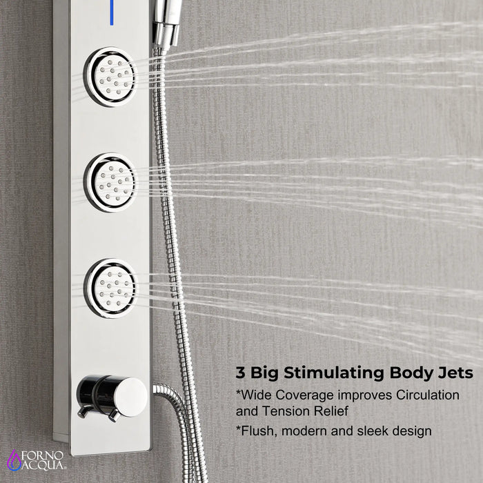 Forno Acqua Spa 9-Inch Overhead Rainfall Shower Panel with 2.5 GPM Flow Rate and with SensoTEMP in Mirrored Stainless Steel (SL31MC-L2)