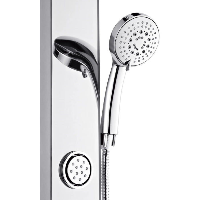 Forno Acqua Spa 9-Inch Overhead Rainfall Shower Panel with 2.5 GPM Flow Rate and with SensoTEMP in Mirrored Stainless Steel (SL31MC-L2)