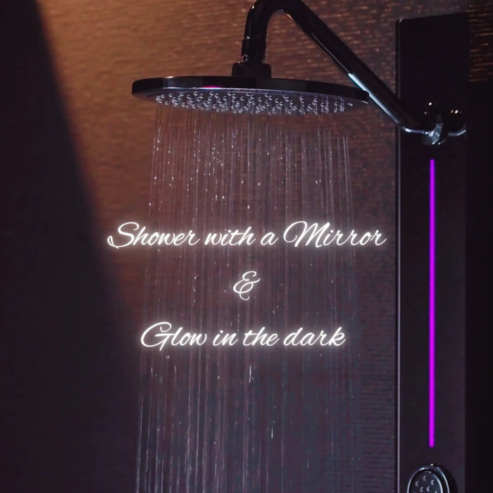 Forno Acqua Spa 9-Inch Overhead Rainfall Shower Panel with 2.5 GPM Flow Rate and with SensoTEMP in Mirrored Stainless Steel (SL31MC-L2)