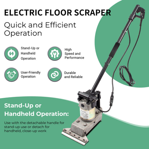 SANITMAX SM06 Electric Floor Scraper Machine, 3800 RPM, Vinyl Carpet Wood Floor Remover - Side View