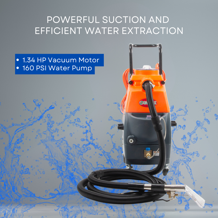 SANITMAX SM18H Heated Carpet and Upholstery Cleaning Machine - Dual-Tank Professional Carpet Extractor - Close-Up