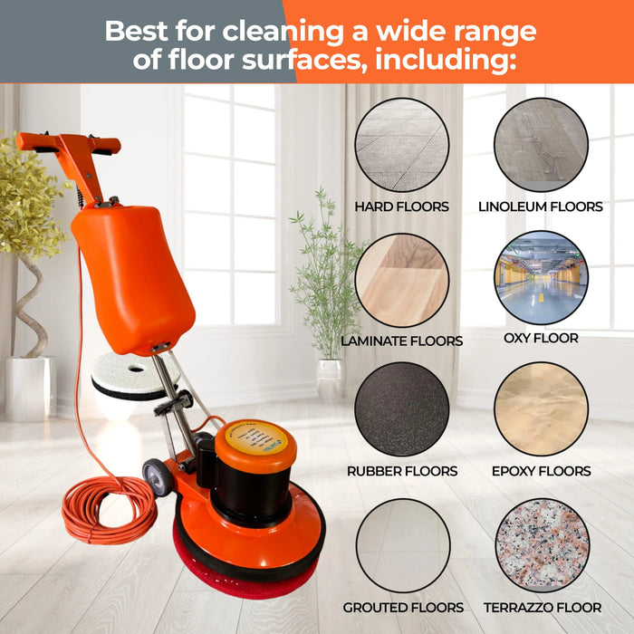 SANITMAX SM421AC 17" Professional Multi-Functional Floor Buffer Scrubber - High Power, Large Capacity for... - Features