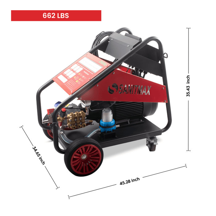 SANITMAX SM5000 Industrial Electric Pressure Washer – 5000 PSI, 5.5 GPM, 20 HP, 460V 3-Phase Cold Water System - Features