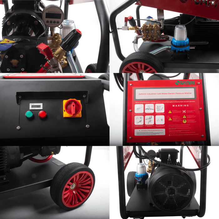SANITMAX SM5000 Industrial Electric Pressure Washer – 5000 PSI, 5.5 GPM, 20 HP, 460V 3-Phase Cold Water System - Dimensions