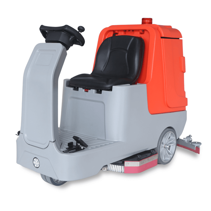 SM860 Ride-On Commercial Floor Scrubber Dryer Machine, 34" Dual Brushes, 37-Gal Sewage Tank, 80,000 Sqft/H Cleaning Efficiency